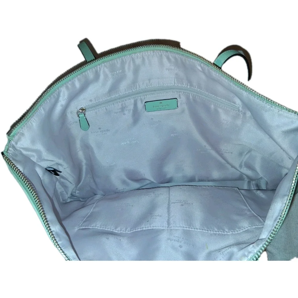Kate Spade New York Mint‎ Green Nylon Tote with Dual Straps. 14×11×6.